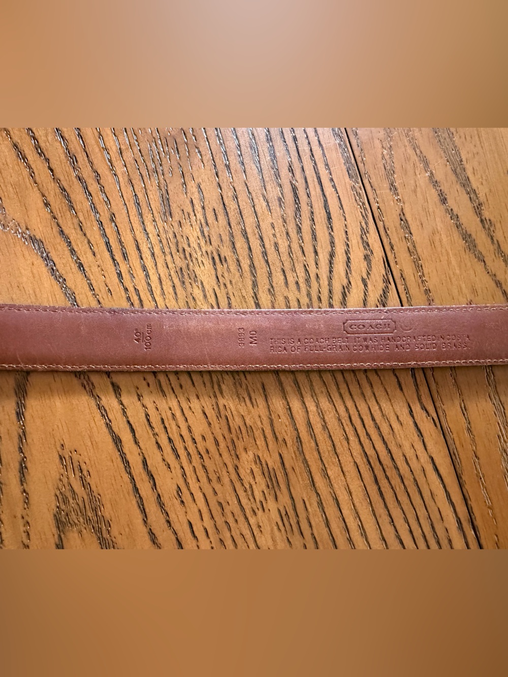 Men's Coach Brown Leather Belt - Classic & Timeless Accessory - Picture 4 of 6